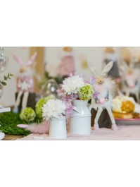 BOUQUET 4 FLEURS IVOIRE 26CM / BOUTON DIA 6CM