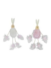 DECO LAPIN PELUCHE - 2ASS 6CM X 2.5CM X 27CM