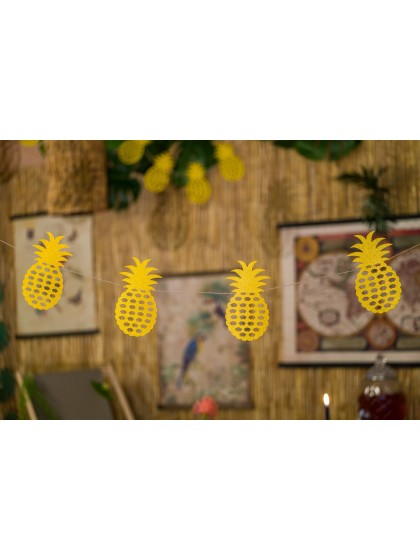 GUIRLANDE 3M 10 ANANAS OR PAILLETE 21.5CM X 12CM