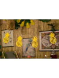 3M GARLAND 10 GLITTER GOLDEN PINEAPPLES 21.5CM X 12CM