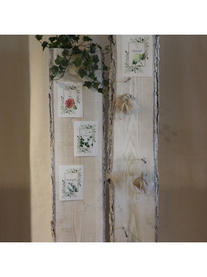 PLANK ON METAL STAND WHITE WASHED 32-40CM X 195CM