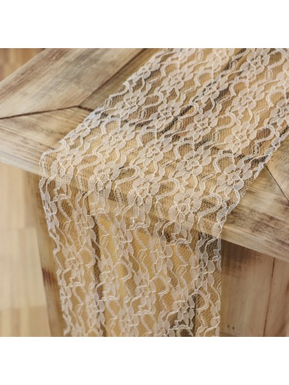 3 IVORY LACE TABLE RUNNERS 19CM X 3.1M