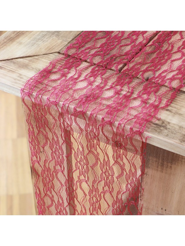 3 RED LACE TABLE RUNNERS 19CM X 3.1M