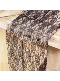 3 BLACK LACE TABLE RUNNERS 19CM X 3.1M