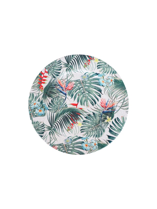 TROPICAL DECO METAL PLATE DIA 33CM X 1.5CM