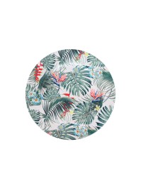 TROPICAL DECO METAL PLATE DIA 33CM X 1.5CM