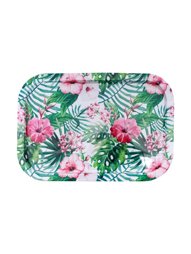TROPICAL FLOWERS DECO RECTANGULAR TRAY 34CM X 23CM X 1.5CM