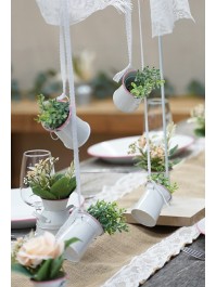 MINI POT A LAIT METAL BLANC/ROSE  DIA 6CM X 6CM HT