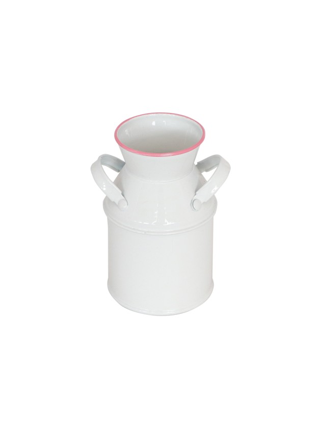 POT A LAIT METAL BLANC/ROSE  DIA 6CM X 10CM HT