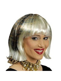 PERRUQUE CARRE BLOND PLATINE LEOPARD 