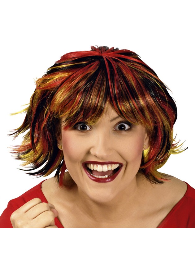 WIG PIXIE BLACK RED YELLOW 