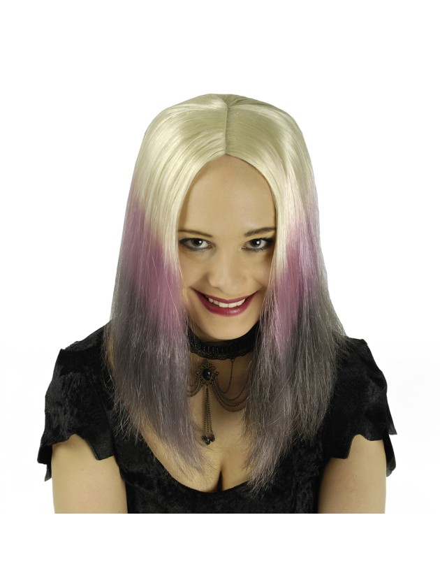 PERRUQUE MARLENE BLOND ARGENTE POINTES GRISES 