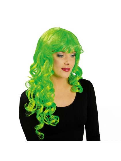 PERRUQUE PEGGY BI-COULEURS VERT FLUO 