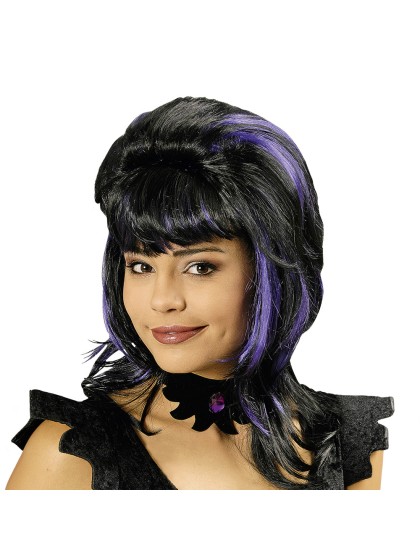 PERRUQUE VAMPIRESSE NOIR ET VIOLET 
