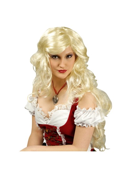 WIG HEAD OF CURLS BLOND 