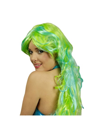 PERRUQUE SIRENE VERT TURQUOISE 
