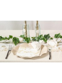 SACHET 4 BOURSES VELOURS FLEURIES OR 8CM X 10CM