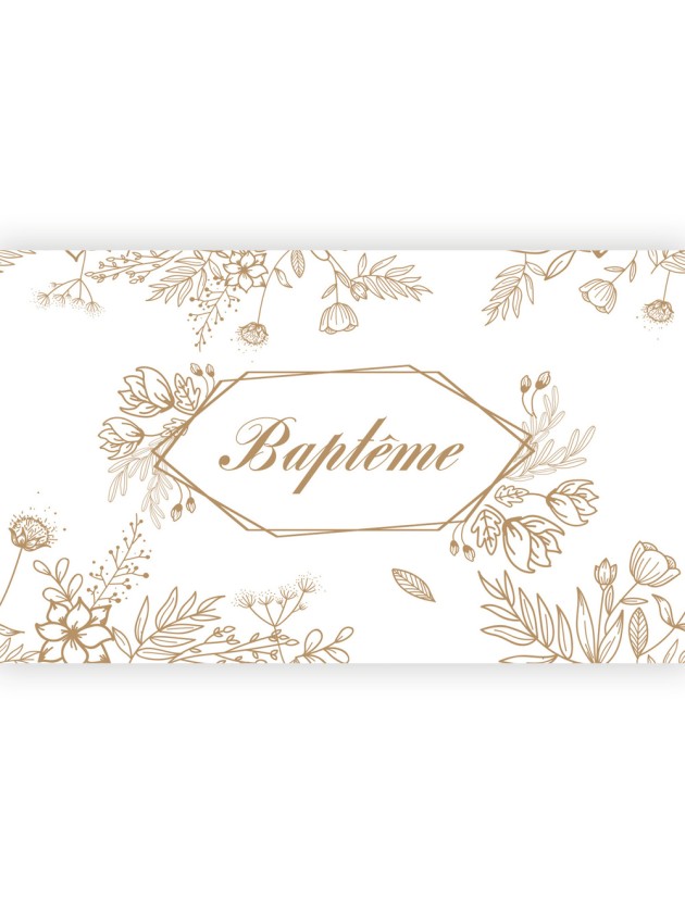 CHEMIN DE TABLE ELEGANCE BAPTEME FLEURI 30CM X5M