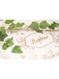 CHEMIN DE TABLE ELEGANCE BAPTEME FLEURI 30CM X5M