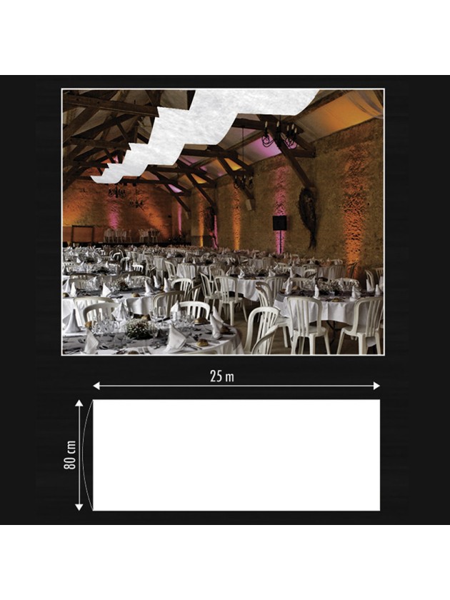 WHITE DRAPE 80CM X 25M