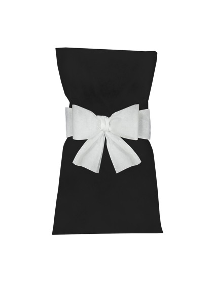 6 WHITE BOWS FOR CHAIR COVERS 19CM X 3M