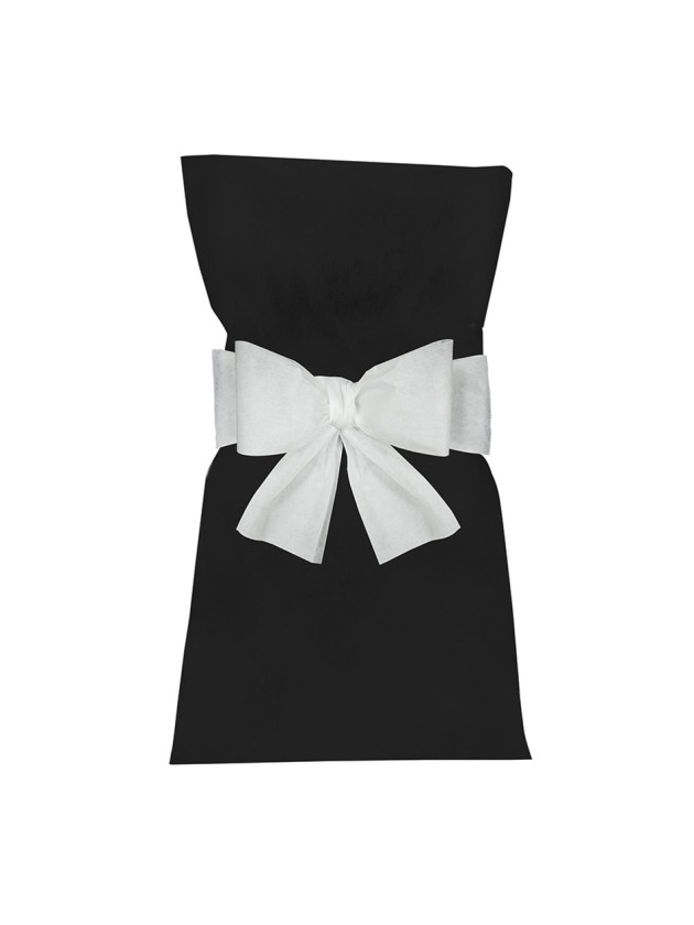 6 WHITE BOWS FOR CHAIR COVERS 19CM X 3M