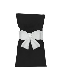 6 WHITE BOWS FOR CHAIR COVERS 19CM X 3M