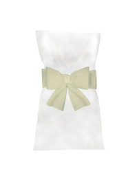 6 IVORY BOWS FOR CHAIR COVERS 19CM X 3M