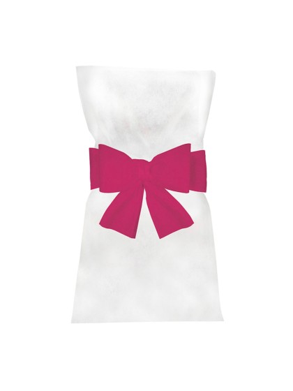 6 FUCHSIA BOWS FOR CHAIR COVERS 19CM X 3M