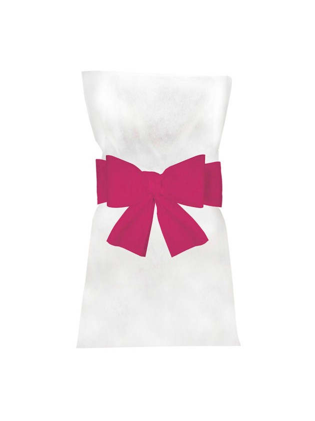 6 FUCHSIA BOWS FOR CHAIR COVERS 19CM X 3M