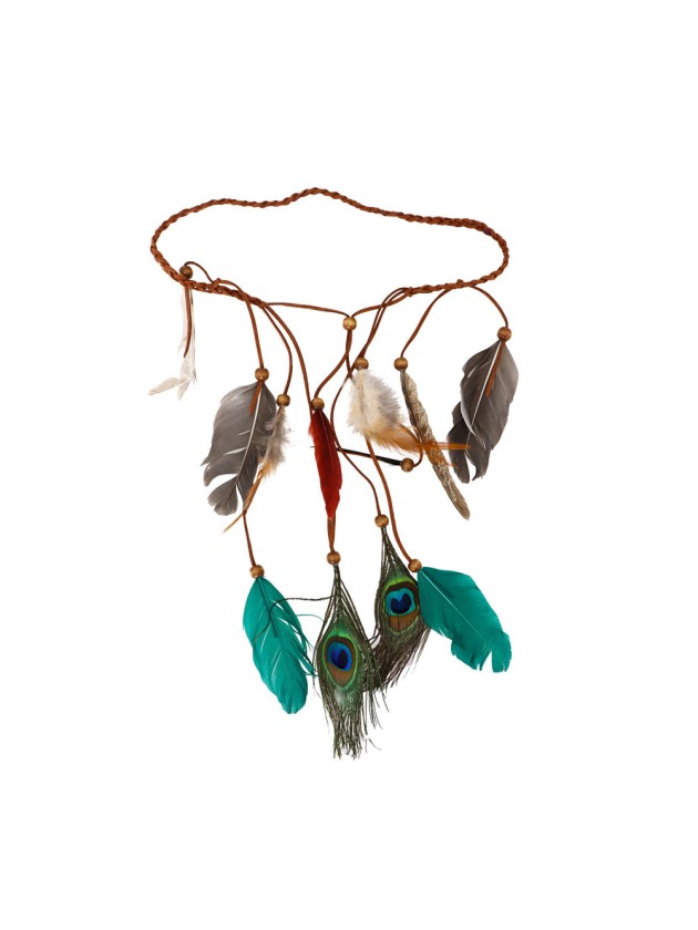 BANDEAU INDIEN PLUMES DE PAON 