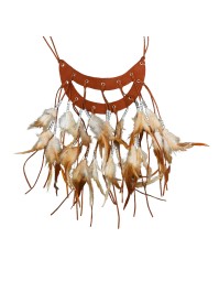 TWO FEATHER STRANDS INDIAN NECKLACE 