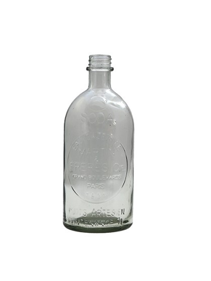 CLEAR VINTAGE BOTTLE DIA 10CM X 26CM