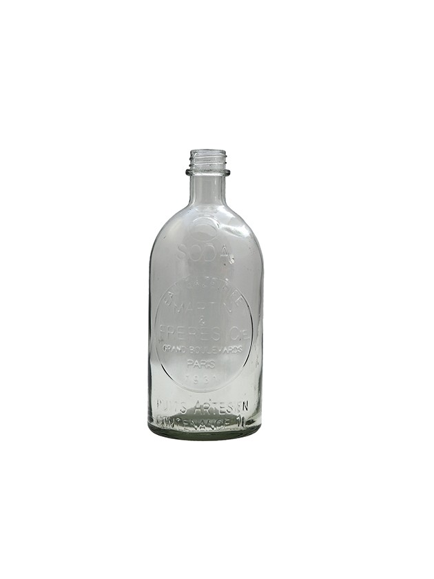 CLEAR VINTAGE BOTTLE DIA 10CM X 26CM