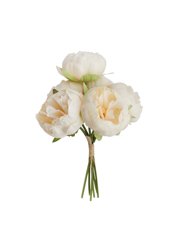 BUNCH OF 6 WHITE PEONY 27.5CM