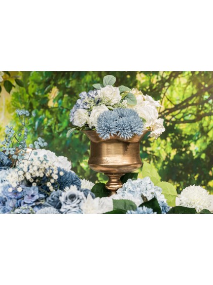 BOUQUET 6 DAHLIAS BLEU CIEL 26CM