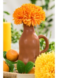 BOUQUET 6 DAHLIAS TANGERINE 26CM