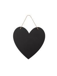 3 ARDOISES CARTON COEURS AV LIEN JUTE 30CM X 30CM