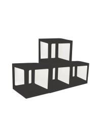 4 CARTON CUBES W/ PLASTIC BLACK 30CM X 30CM X 30CM