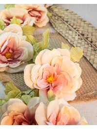 IVORY OLD PINK ROSES GARLAND 220CM