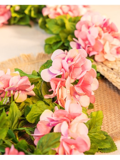 GUIRLANDE HORTENSIA ROSE CLAIR 220CM