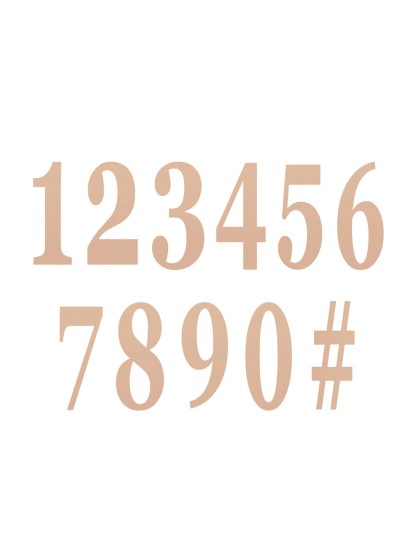SET 12 ADHESIVE PINK GOLD NUMBERS 14 CM