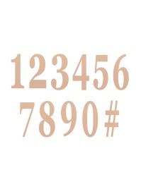 SET 12 ADHESIVE PINK GOLD NUMBERS 14 CM