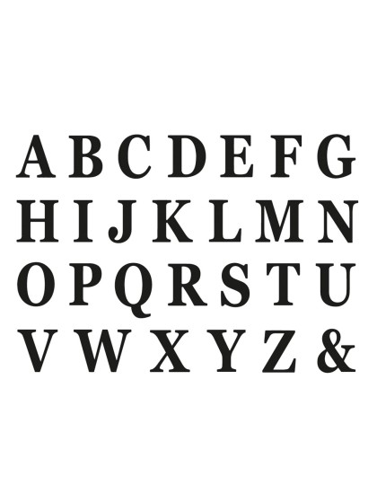SET DE 48 LETTRES ADHESIVES NOIRES HAUTEUR 13.5 CM