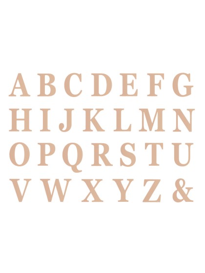 SET DE 48 LETTRES ADHESIVES OR ROSE HAUTEUR 13.5 CM