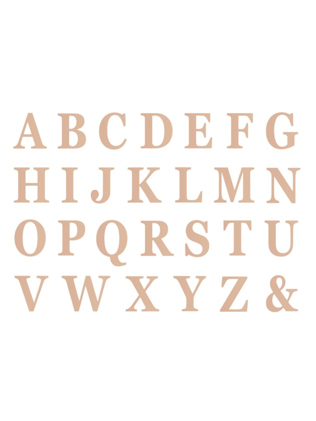 SET 48 ADHESIVE PINK GOLD LETTERS 13.5 CM