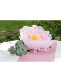 TABLE RUNNER COTTON EMBOSSED POWDER PINK 26CM X 3M