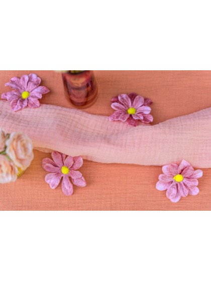TABLE RUNNER COTTON EMBOSSED TANGERINE 26CM X 3M