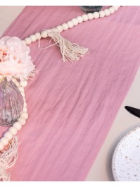CHEMIN DE TABLE TARLATANE VIEUX ROSE 28CM X 3M