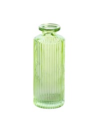 GREEN GLASS VASE HELOISE DIA 5.5CM X 13.5CM